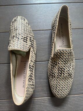 Pons Quintana Woven Loafers in Beige and Black